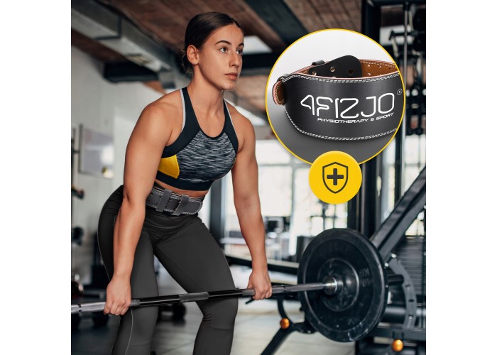Пояс для важкої атлетики 4FIZJO шкіряний Size M Black (P-5905973404303)