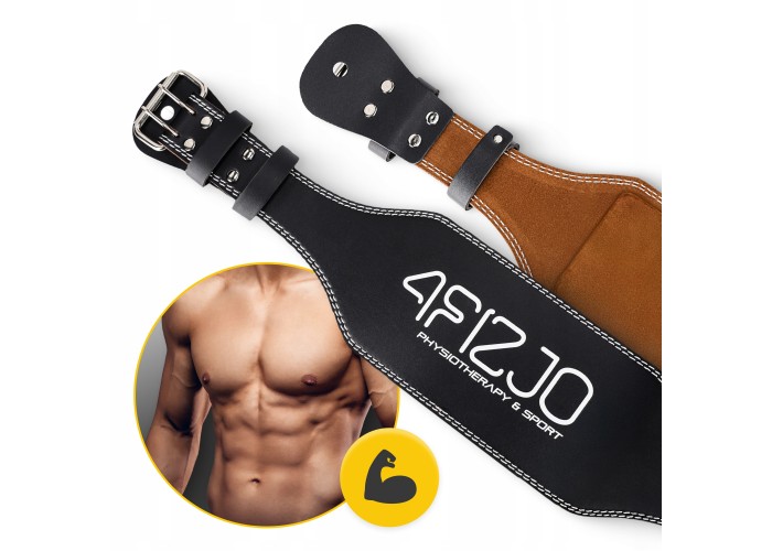 Пояс для важкої атлетики 4FIZJO шкіряний Size M Black (P-5905973404303)