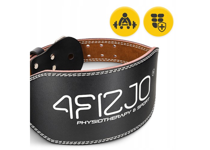 Пояс для важкої атлетики 4FIZJO шкіряний Size M Black (P-5905973404303)