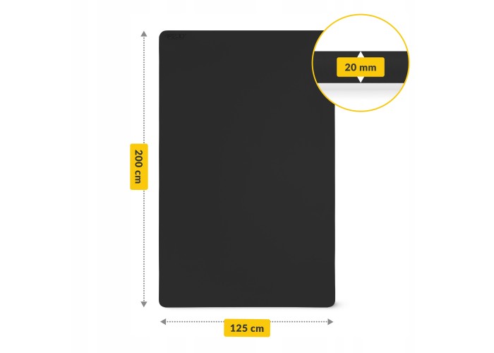 Килимок (мат) спортивний 4FIZJO TPE Gigant 200 x 125 x 2 см для йоги та фітнесу Black (P-5907739318992)