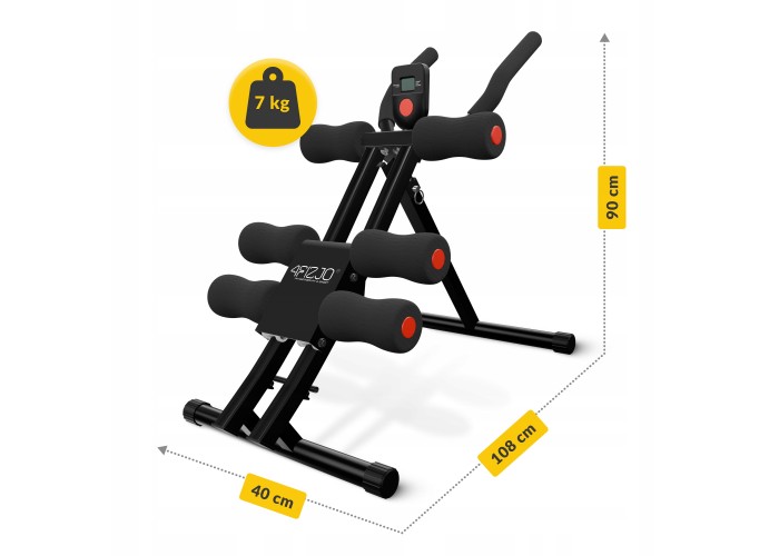 Тренажер для преса 4FIZJO Ab Fit складний, з лічильником Black (P-5905973402606)