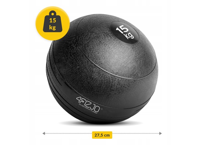 Слембол (медичний м'яч) для кросфіту 4FIZJO Slam Ball 15 кг Black (P-5907739315458)
