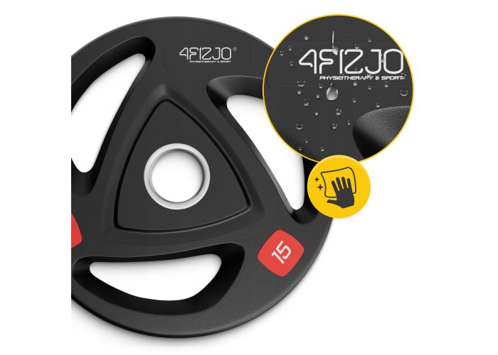 Диск олімпійський 4FIZJO 2 x 15 кг 51 мм металевий, прогумований Black (P-5905973401272)