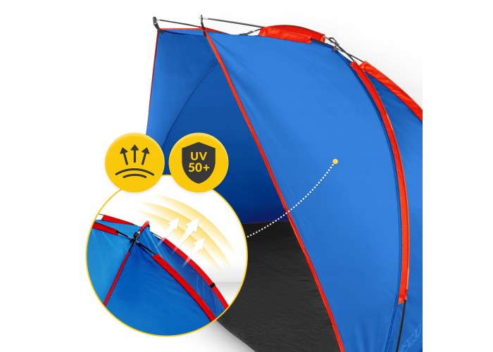 Намет пляжний 4FIZJO 200 x 115 см Blue/Red (P-5905973405171)