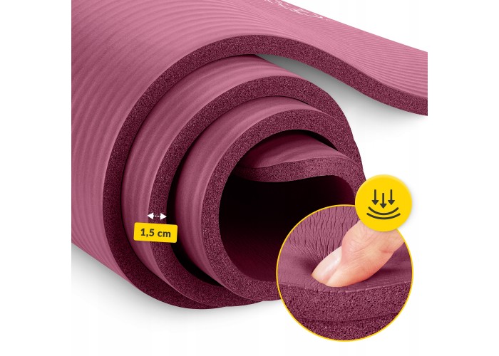 Килимок (мат) спортивний 4FIZJO NBR 180 x 60 x 1.5 см для йоги та фітнесу Burgundy (P-5905973406710)