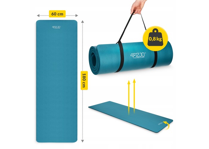 Килимок (мат) спортивний 4FIZJO NBR 180 x 60 x 1.5 см для йоги та фітнесу Sea Green (P-5905973406734)