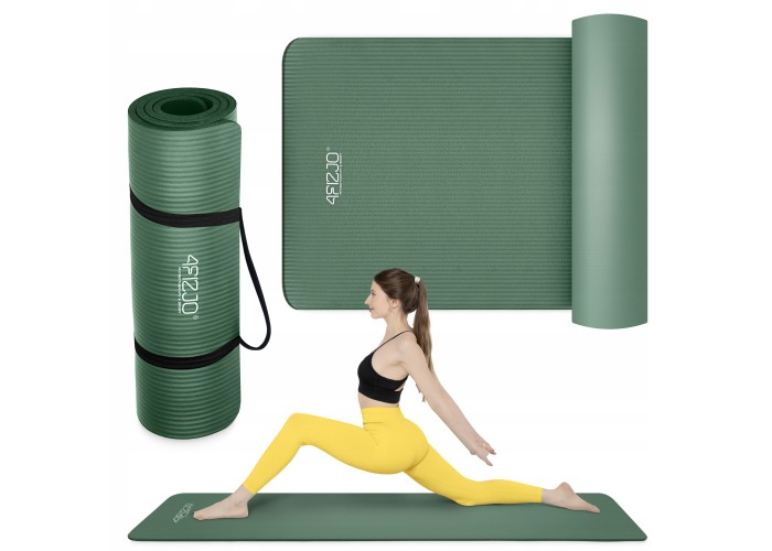 Килимок (мат) спортивний 4FIZJO NBR 180 x 60 x 1.5 см для йоги та фітнесу Navy Green (P-5905973406727)