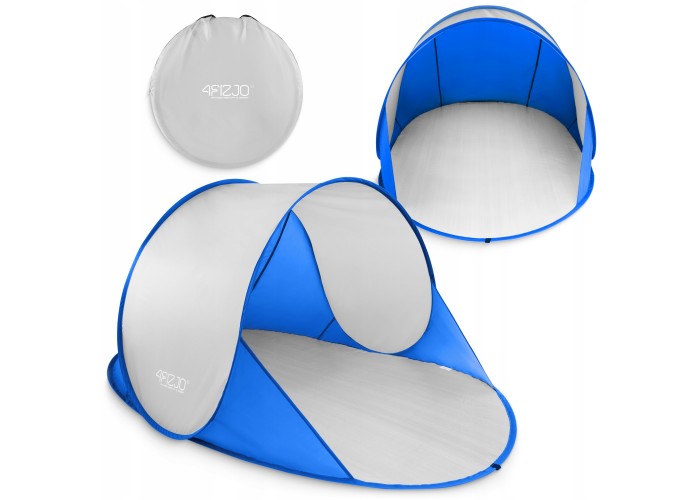 Намет пляжний 4FIZJO Pop-Up 195 x 120 см саморозкладний Blue/Grey (P-5905973405157)
