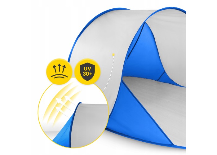 Намет пляжний 4FIZJO Pop-Up 195 x 120 см саморозкладний Blue/Grey (P-5905973405157)