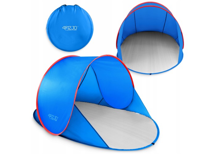 Намет пляжний 4FIZJO Pop-Up 195 x 120 см саморозкладний Blue/Red (P-5905973405164)