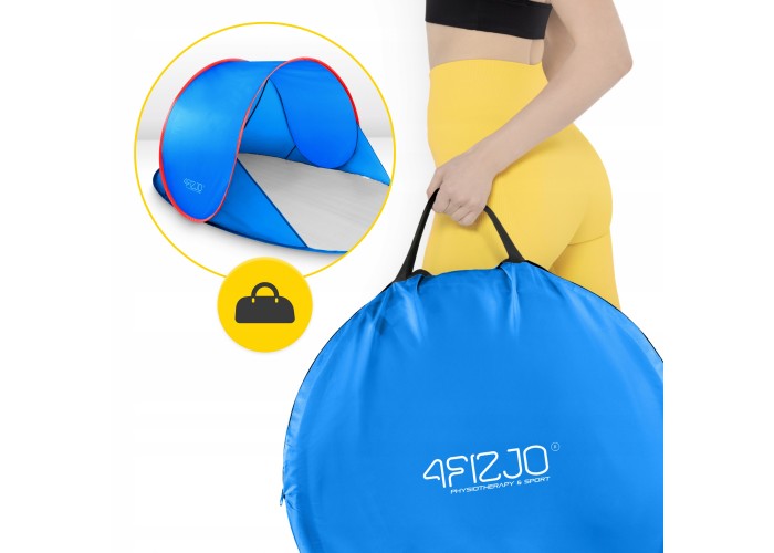 Намет пляжний 4FIZJO Pop-Up 195 x 120 см саморозкладний Blue/Red (P-5905973405164)