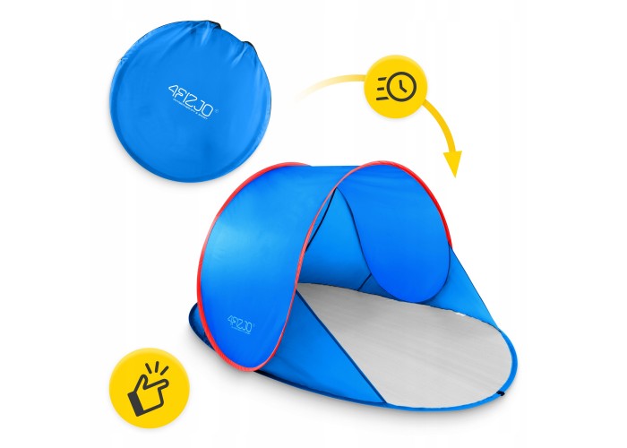 Намет пляжний 4FIZJO Pop-Up 195 x 120 см саморозкладний Blue/Red (P-5905973405164)