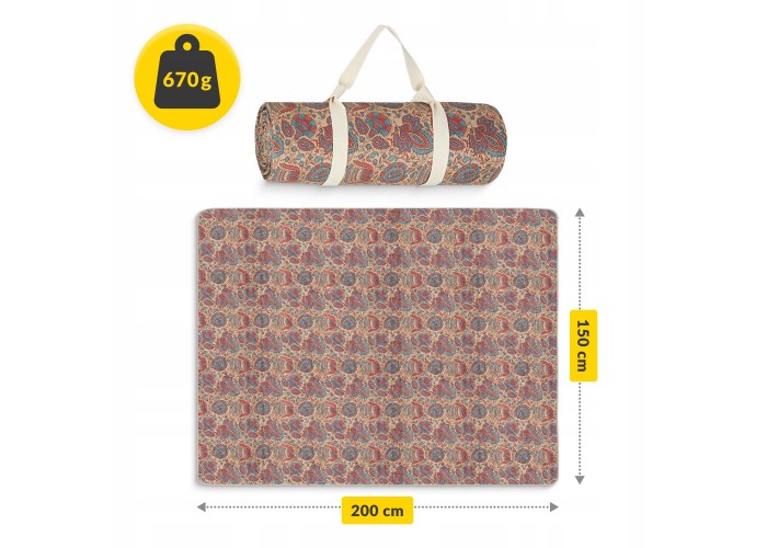 Килимок для пікніка та кемпінгу 4FIZJO 200 x 150 см складний (P-5905973405720)