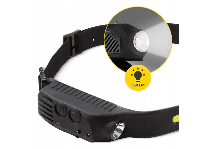 Ліхтар налобний Mountain Goat LED 350 lm акумуляторний, з бічним світлом Black (P-5907739318305)