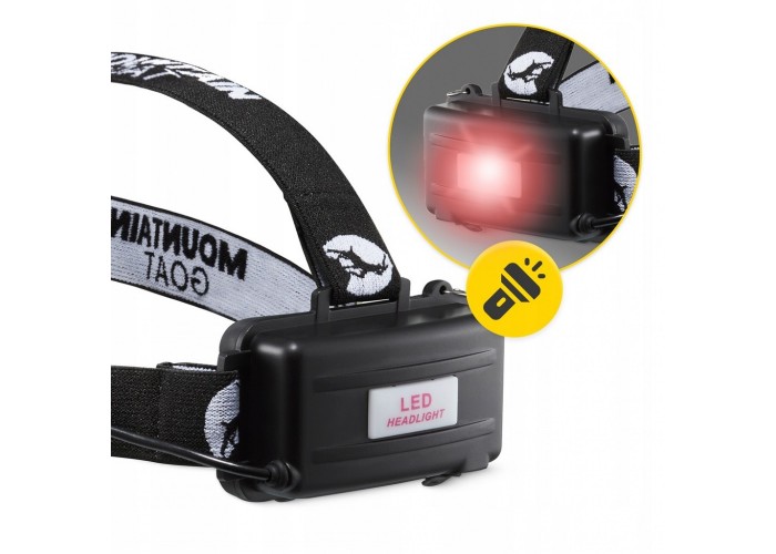 Ліхтар налобний Mountain Goat LED 350 lm акумуляторний, заднє червоне світло Black (P-5907739318336)