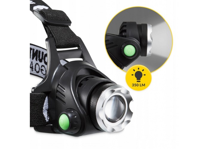 Ліхтар налобний Mountain Goat LED 350 lm акумуляторний, заднє червоне світло Black (P-5907739318336)