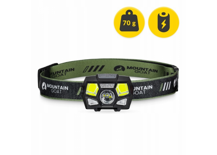 Ліхтар налобний Mountain Goat LED 350 lm акумуляторний, з регулюванням нахилу Black (P-5907739318312)