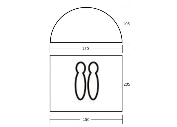Намет 2-х місна Acamper DOMEPACK2 - 2500мм. Н2О - 1,8 кг.