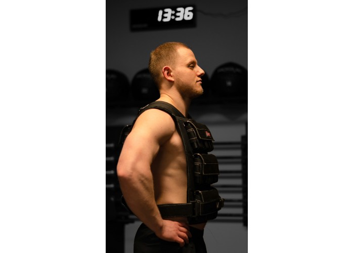 Жилет-обважнювач для занять спортом MegaShape 32 кг, чорний