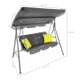 Гойдалка з подушками для трьох FUNFIT Relax Grey (3364)
