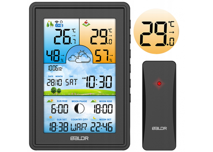 Метеостанція BERDSEN BD-906 Black (390600)