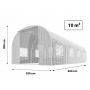 Садова теплиця з вікнами Plonos 10m2 = 400х250х200 см (Біла) (4974)