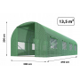 Садова теплиця з вікнами Plonos 13,5 m2 Зелена = 300х450х200 см (4917)