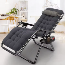 Розкладне крісло шезлонг із подушкою Zero Gravity LEOBRO Чорне