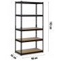 Стелаж Humberg 183 x 90 x 45 см HR-700 Black (570001)