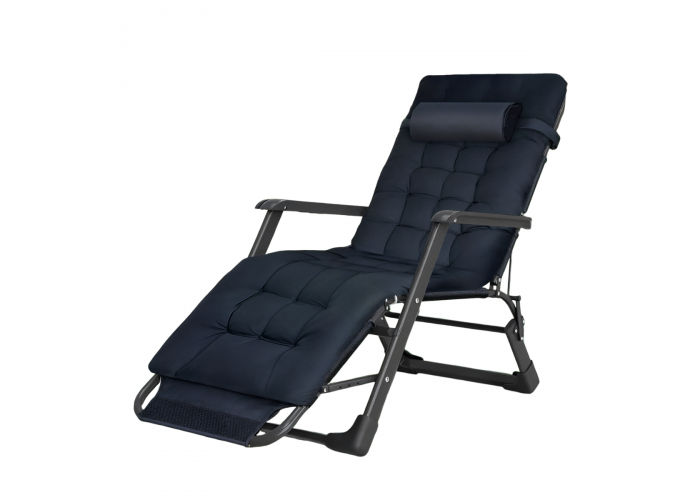 Розкладне крісло-ліжко з подушкою LEOBRO Чорне (HT-148G1+ BLACK)