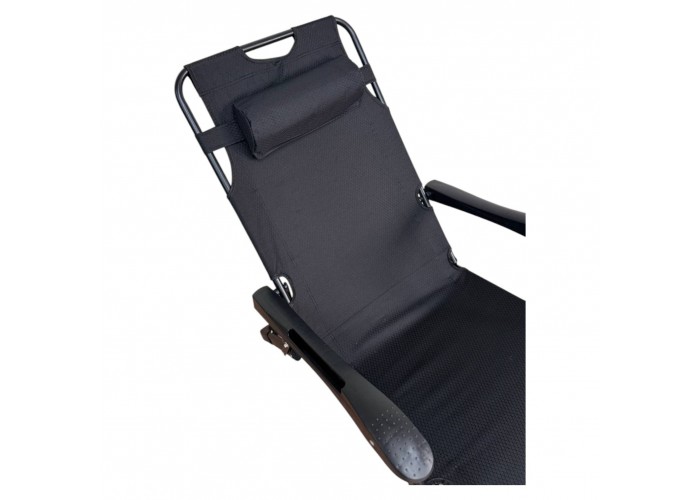Розкладне крісло-ліжко з подушкою LEOBRO Чорне (HT-148G1+ BLACK)