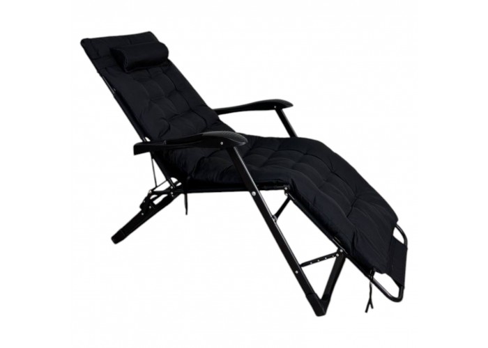 Розкладне крісло-ліжко з подушкою LEOBRO Чорне (HT-148G1+ BLACK)