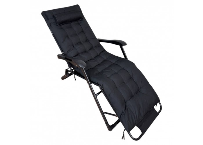 Розкладне крісло-ліжко з подушкою LEOBRO Чорне (HT-148G1+ BLACK)