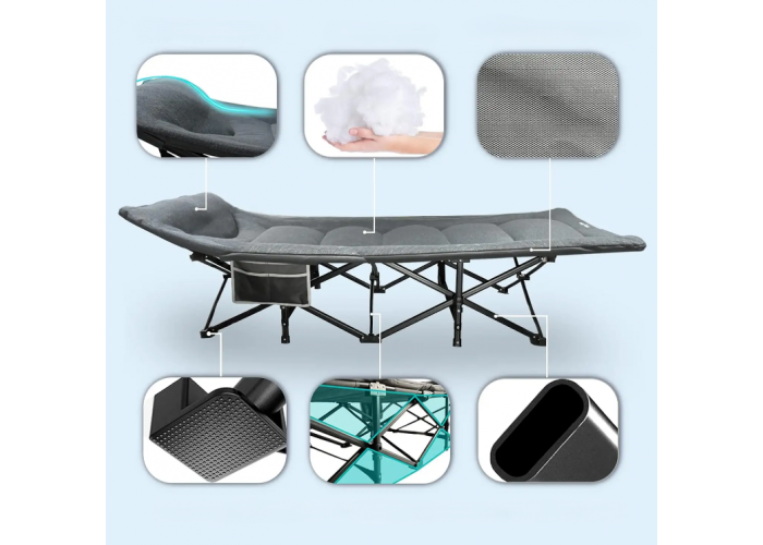 Розкладачка LEOBRO Чорна (HT-169K Black)