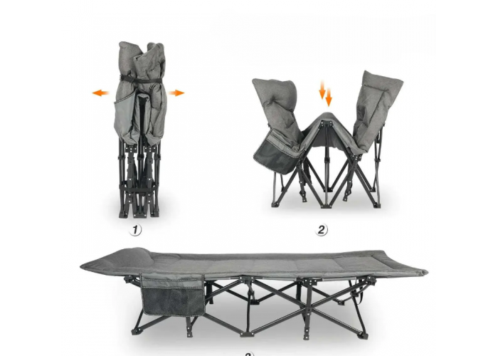 Розкладачка LEOBRO похідна туристична Сіра (HT-169K Grey)