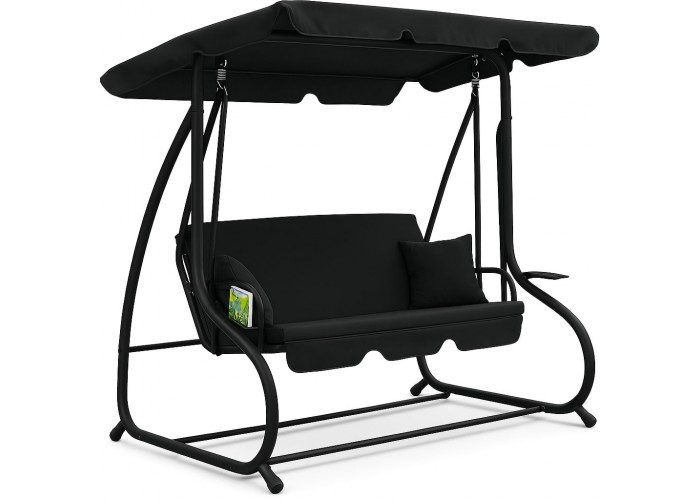 Велика гойдалка з подушками на 3 особи LEOBRO Luxury Black