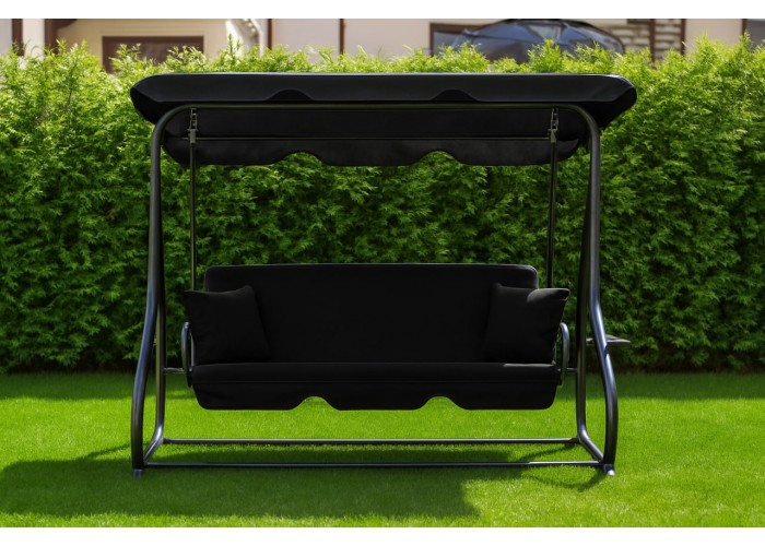 Велика гойдалка з подушками на 3 особи LEOBRO Luxury Black