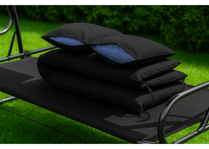 Велика гойдалка з подушками на 3 особи LEOBRO Luxury Black