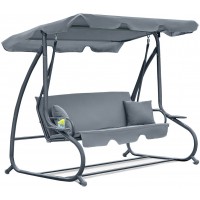 Велика гойдалка з подушками на 3 особи LEOBRO Luxury Grey
