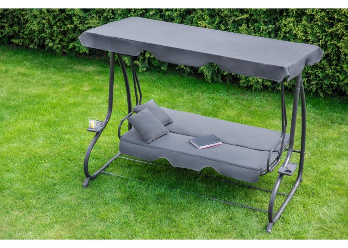 Велика гойдалка з подушками на 3 особи LEOBRO Luxury Grey
