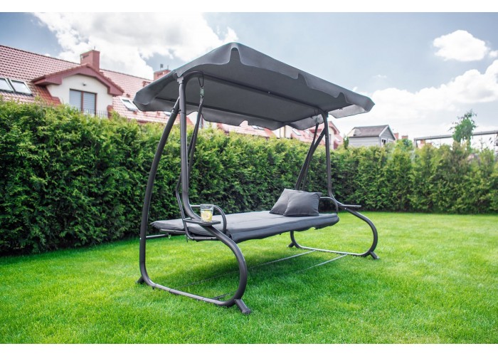 Велика гойдалка з подушками на 3 особи LEOBRO Luxury Grey