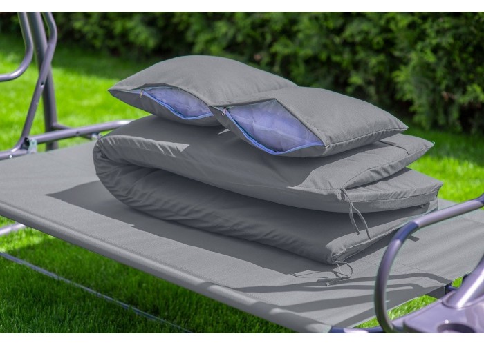 Велика гойдалка з подушками на 3 особи LEOBRO Luxury Grey