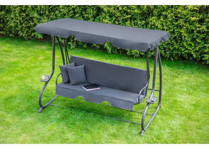 Велика гойдалка з подушками на 3 особи LEOBRO Luxury Grey