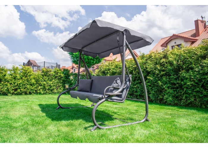Велика гойдалка з подушками на 3 особи LEOBRO Luxury Grey