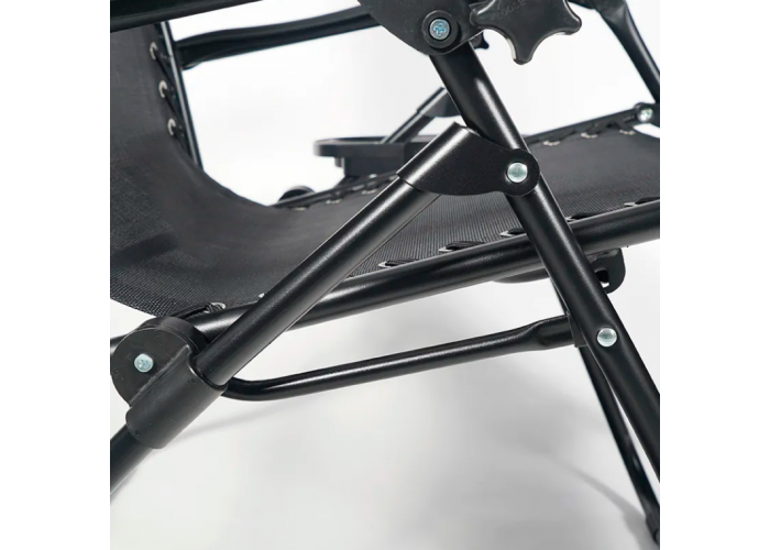 Розкладне крісло шезлонг Zero Gravity LEOBRO Чорне (HT-167D BLACK)