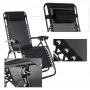 Розкладне крісло шезлонг Zero Gravity LEOBRO Чорне (HT-167D BLACK)