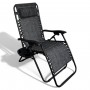 Розкладне крісло шезлонг Zero Gravity LEOBRO темно-сіре (HT-167D DARK GREY)