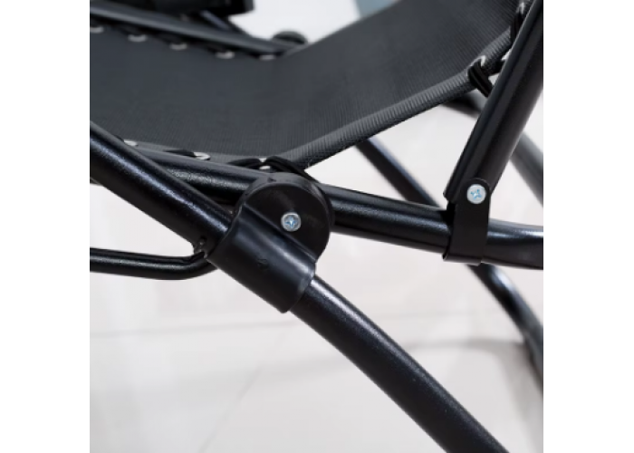 Розкладне крісло шезлонг LEOBRO Zero Gravity Black (LB-ZGC-A1-BLK)