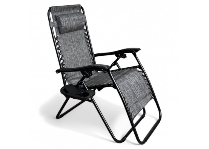 Розкладне крісло шезлонг LEOBRO Zero Gravity Grey (LB-ZGC-A1-GRY)