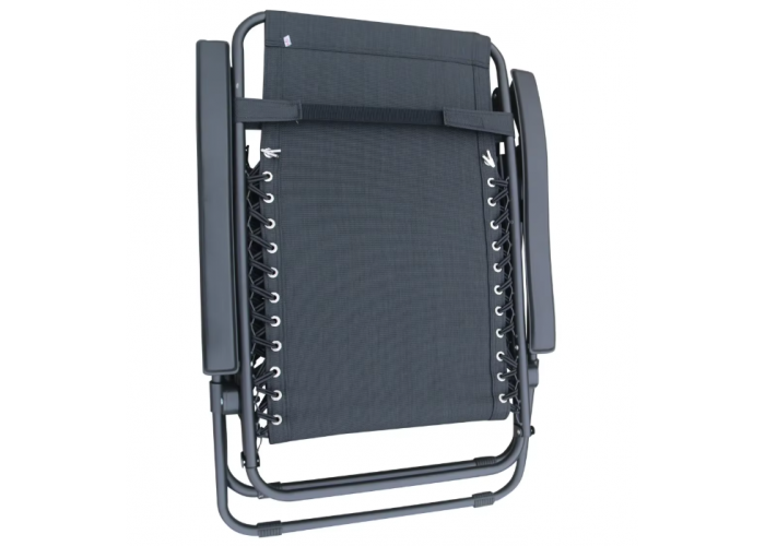 Розкладне крісло шезлонг LEOBRO Zero Gravity Black з козирком (LB-ZGC-T1-BLK)